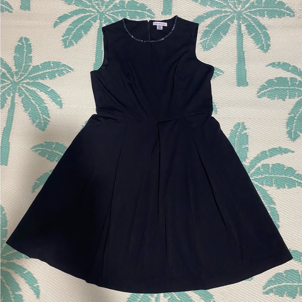 Liz Claiborne Black Dress with Beaded Neckline